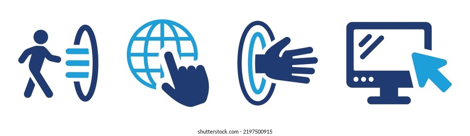 Futuristic portal icon set. Containing time travel, internet access and web portal icons. Vector illustration.