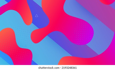 Futuristic Poster. Business Geometry. Bright Page. Blue Hipster Shape. Flow Landing Page. Gradient Flyer. Geometric Journal. Color Abstract Cover. Lilac Futuristic Poster