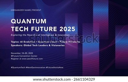 Futuristic poster design for a tech conference focused on AI, quantum cloud, and innovation. Perfect for events, presentations, or future technology promotion.