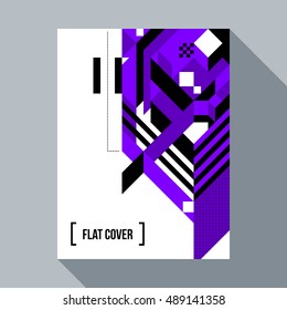 Futuristic poster/cover design with abstract geometric element. Style of futurism and modern graffiti.