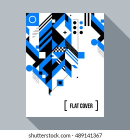 Futuristic poster/cover design with abstract geometric element. Style of futurism and modern graffiti.