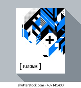 Futuristic poster/cover design with abstract geometric element. Style of futurism and modern graffiti.