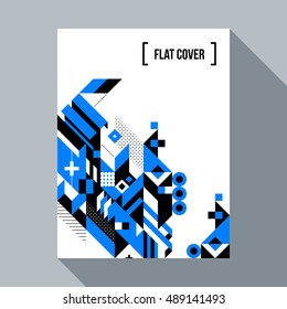 Futuristic poster/cover design with abstract geometric element. Style of futurism and modern graffiti.