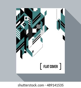 Futuristic poster/cover design with abstract geometric element. Style of futurism and modern graffiti.