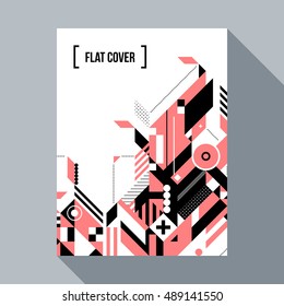 Futuristic poster/cover design with abstract geometric element. Style of futurism and modern graffiti.