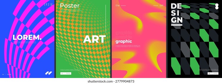 Futuristic posters collection with different design.