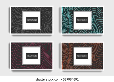 Futuristic posters design set. Abstract stripes background. Templates for business card, poster, flyer, cover, voucher, background. 