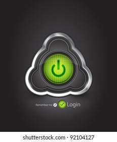 Futuristic power button on login page