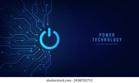 Futuristic power button security cyber connection technology. Cyber security concept abstract background futuristic Hi tech style. Information privacy idea. Vector and Illustration.