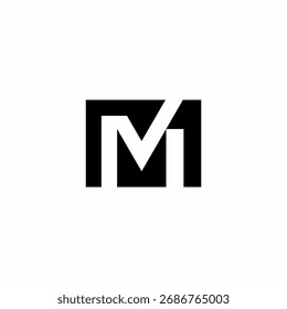 Un futurista y poderoso logotipo de monograma M1 que simboliza la velocidad y la innovación, perfecto para empresas tecnológicas emergentes, marcas de juegos o industrias automotrices.
