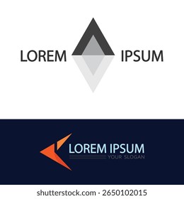 Logotipo de forma prismática futurista triângulo com estilo de vetor geométrico abstrato