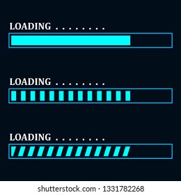 Futuristic progress loading bar, vector progress loading bar, loading illustration, loading icon
