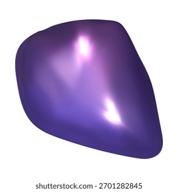 Futuristischer lila 3D-Klecks in flüssiger Bewegung. Y2k-Gradientenlicht und metallische Reflexion erwecken die violette Form zum Leben.