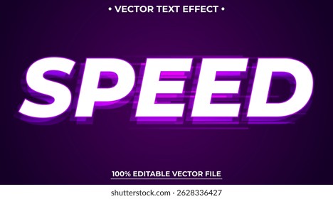 Futuristic purple light editable text effect editable font vector file