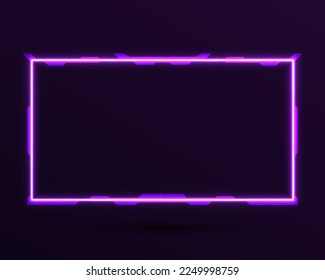 Futuristische violette Neonstrahl-Überlagerungsrahmen-Vorlage