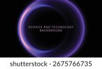 Futuristic Purple Science and Technology Background with Glowing Light Ring – Digital Innovation Abstract Design