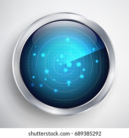 Futuristic Radar Vector. Territory With Smooth Light Beneath. 
