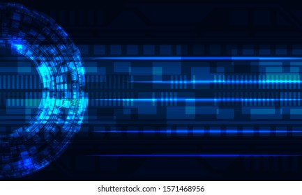 Futuristic Radial Circle Digital Circuit Virtual Abstract Background Technology vector illustration