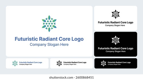 Futuristic Radiant Core Logo: Illuminated Central Element with a Modern Twist