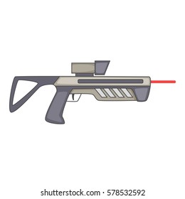 Futuristic ray gun weapon icon. Cartoon illustration of futuristic ray gun weapon vector icon for web