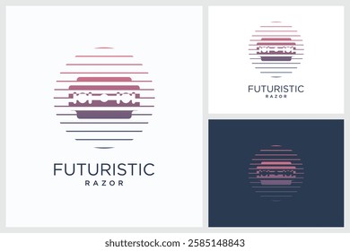 Futuristic Razor Design Inspiration. Futuristic Razor Vector Logo Design Template, Futuristic Razor Logo Design Vector Illustration
