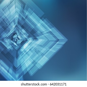 Futuristic rectangular shape vector background with lens flare. EPS10.