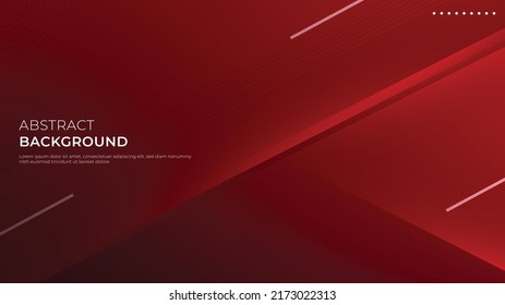 Fondo rojo futurista. Fondo diagonal y rayas abstractas. Efecto luminoso sobre el fondo rojo. Ilustración del vector
