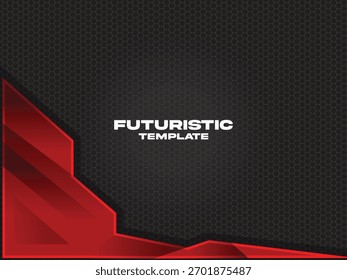 Diseño de fondo geométrico rojo y negro futurista