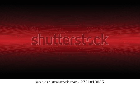 Futuristic red circuit board background with glowing lines and digital technology pattern in abstract cyber network design
