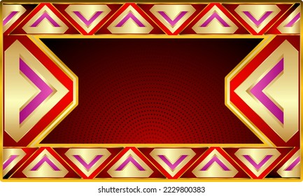 Futuristic red and gold abstract gaming banner design template with metal technology concept.