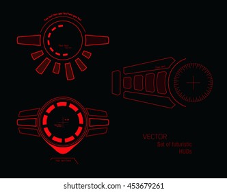 Futuristic red infographics as head-up display
