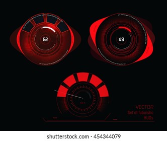 Futuristic red infographics as head-up display