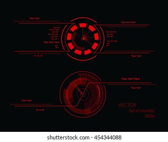 Futuristic red infographics as head-up display