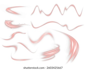 Futuristic red neon laser trail with glowing energy beams and techno effects. Dynamic light lines for speed, power, and high-tech visuals. Perfect for cyber themes, shows, and digital designs