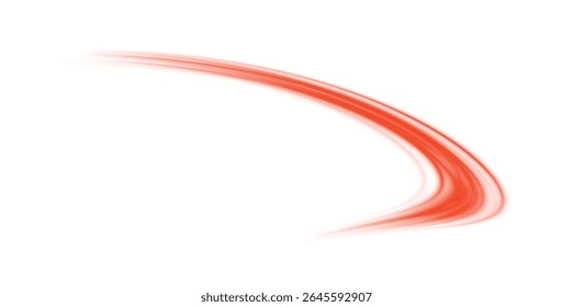 Futuristic Red Neon Motion Lines, High-Speed Light Streaks on Night Highway, Laser Glow Effect, Urban Darkness, Dynamic Vector Illustration, Isolated Transparent PNG Background