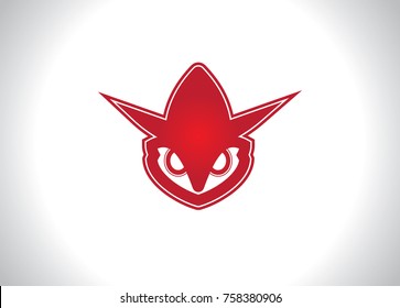 Futuristic red owl logo
