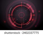 Futuristic red rifle scope HUD for take aim