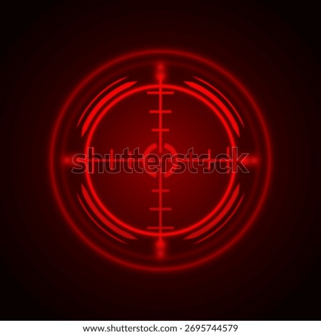 Futuristic red rifle scope. Scope for take aim. Crosshair or sight icons. Aiming to bullseye signs. Sniper aim. Vector illustration.