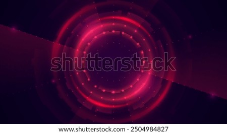 Futuristic Red Sonar Or Radar Interface 