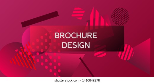 Futuristic retro 3D geometric design.  Minimal universal banner templates in memphis style. Dynamic composition. Vector illustration.