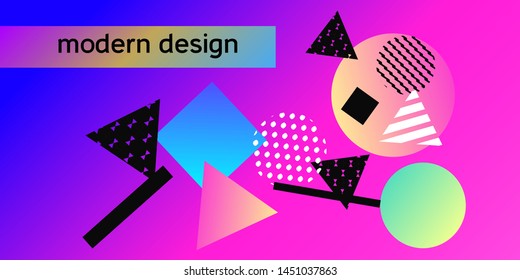 Futuristic retro 3D geometric design.  Minimal universal banner templates in memphis style. Abstract minimalistic background design with dynamic shapes. Vector illustration.