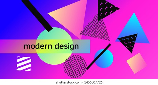 Futuristic retro 3D geometric design.  Minimal universal banner templates in memphis style. Abstract minimalistic background design with dynamic shapes. Vector illustration.