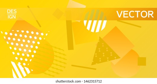 Futuristic retro 3D geometric design.  Minimal universal banner templates in memphis style. Dynamic composition. Vector illustration.