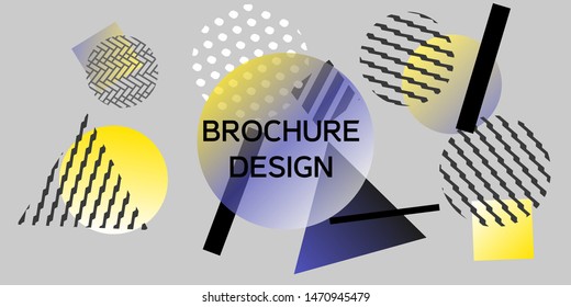Futuristic retro 3D geometric design.  Minimal universal banner templates in memphis style. Dynamic composition. Vector illustration.