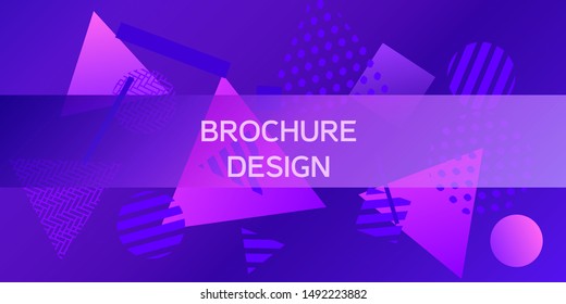 Futuristic retro 3D geometric design.  Minimal universal banner templates in memphis style. Dynamic composition. Vector illustration.