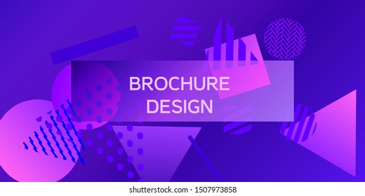 Futuristic retro 3D geometric design.  Minimal universal banner templates in memphis style. Dynamic composition. Vector illustration.