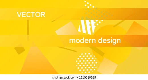 Futuristic retro 3D geometric design.  Minimal universal banner templates in memphis style. Dynamic composition. Vector illustration.