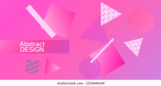 Futuristic retro 3D geometric design.  Minimal universal banner templates in memphis style. Dynamic composition. Vector illustration.