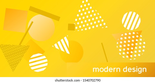 Futuristic retro 3D geometric design.  Minimal universal banner templates in memphis style. Dynamic composition. Vector illustration.