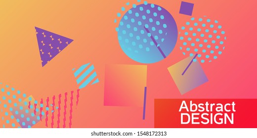 Futuristic retro 3D geometric design.  Minimal universal banner templates in memphis style. Abstract minimalistic background design with dynamic shapes. Vector illustration.